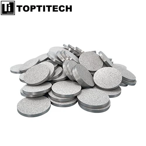 Filtro a disco poroso sinterizzato in polvere di titanio